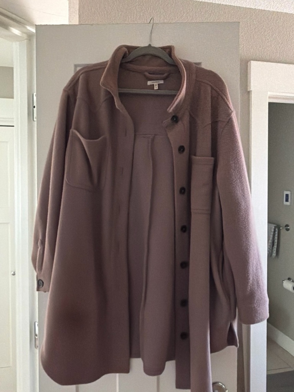 Maurices Mauve Pink Wool Blend Pea Coat